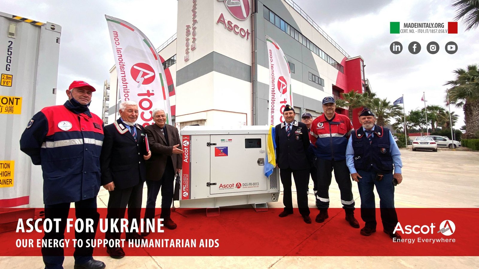 Ascot strengthen ties with the Ukranian people to support them with our energy