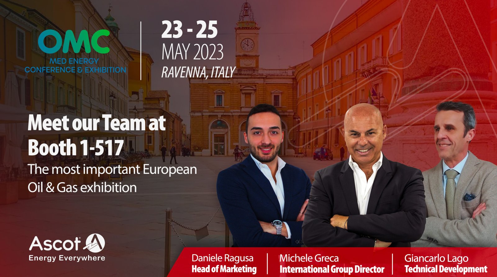 Ascot will be present at the OMC Med Energy Conference and Exhibition 2023 in Ravenna
